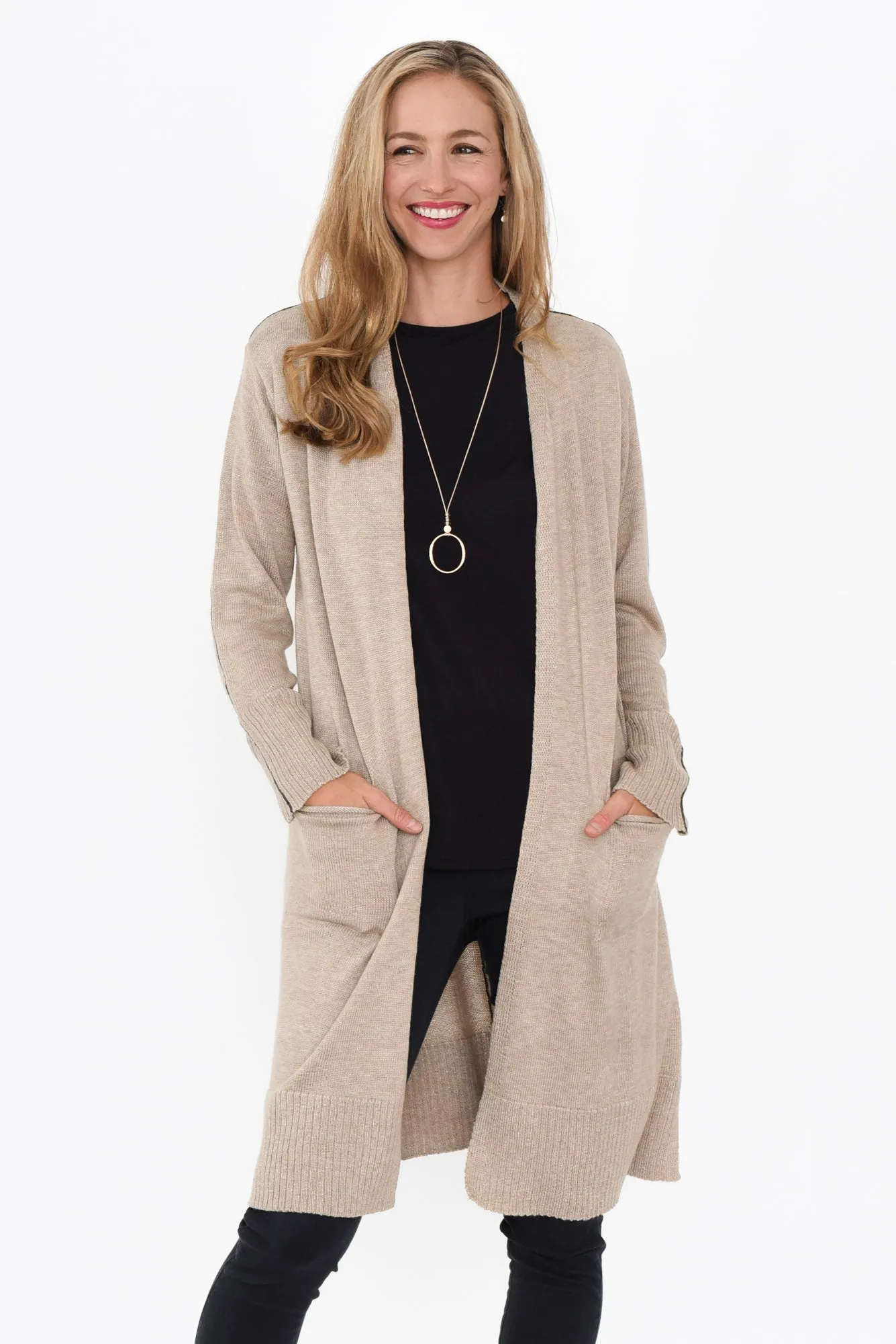 Charter Taupe Knit Pocket Cardigan sold by Blue Bungalow