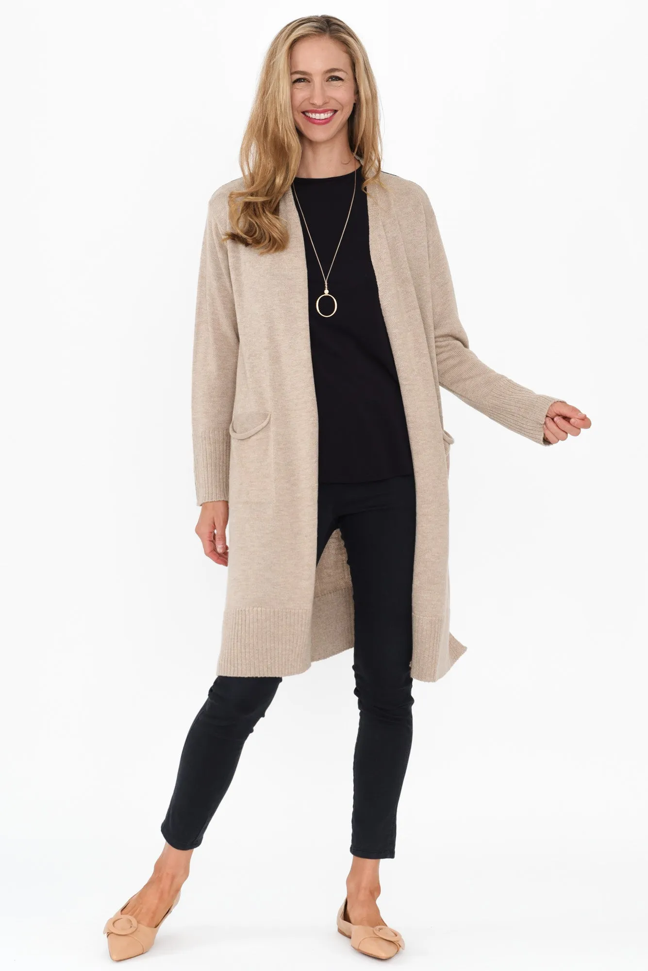 Charter Taupe Knit Pocket Cardigan sold by Blue Bungalow product image thumbnail 2