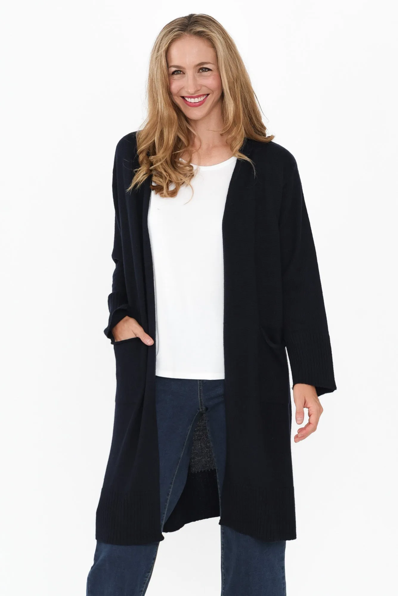 Charter Navy Knit Pocket Cardigan sold by Blue Bungalow