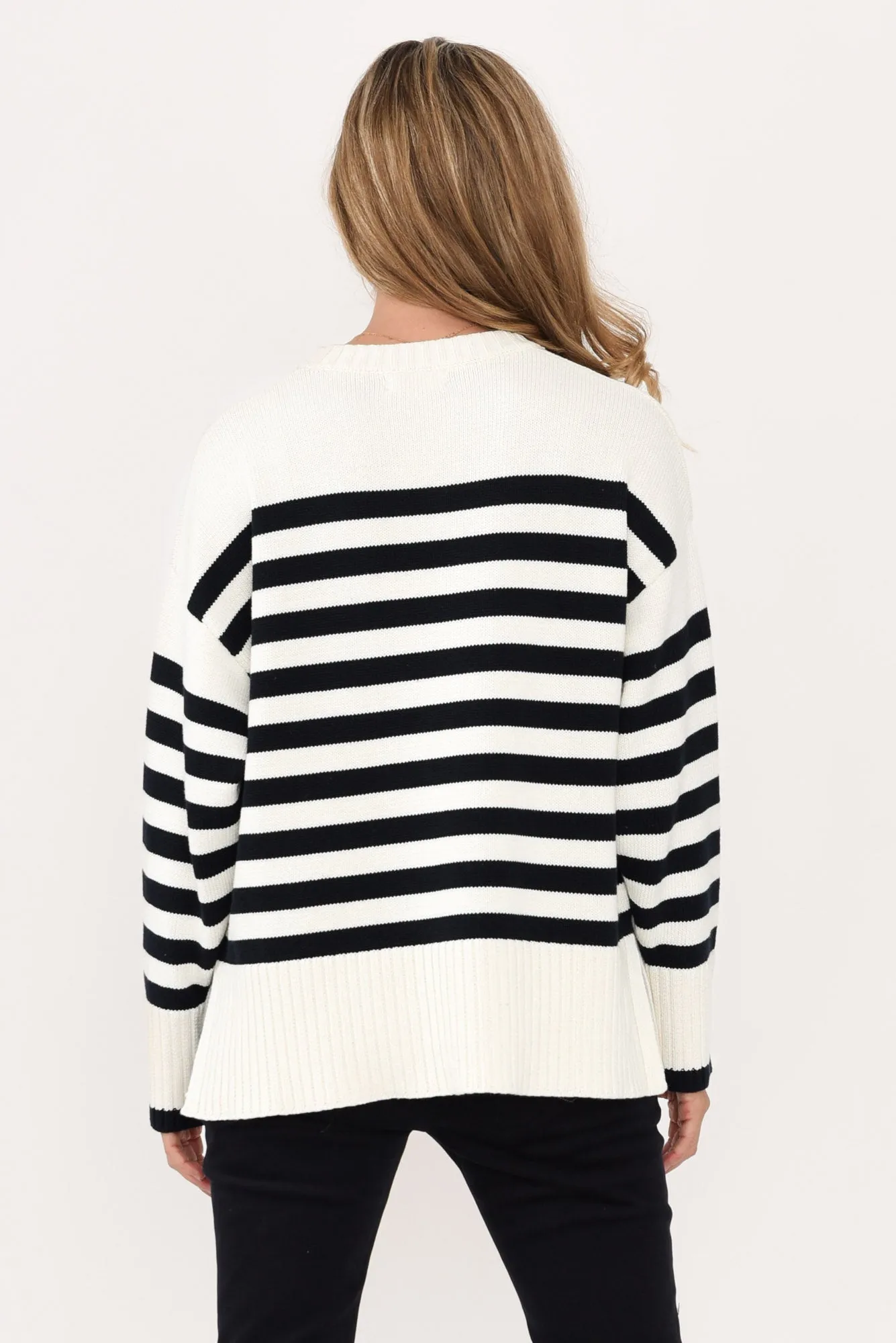 Emelia Cream Stripe Cotton Knit Jumper sold by Blue Bungalow product image thumbnail 4
