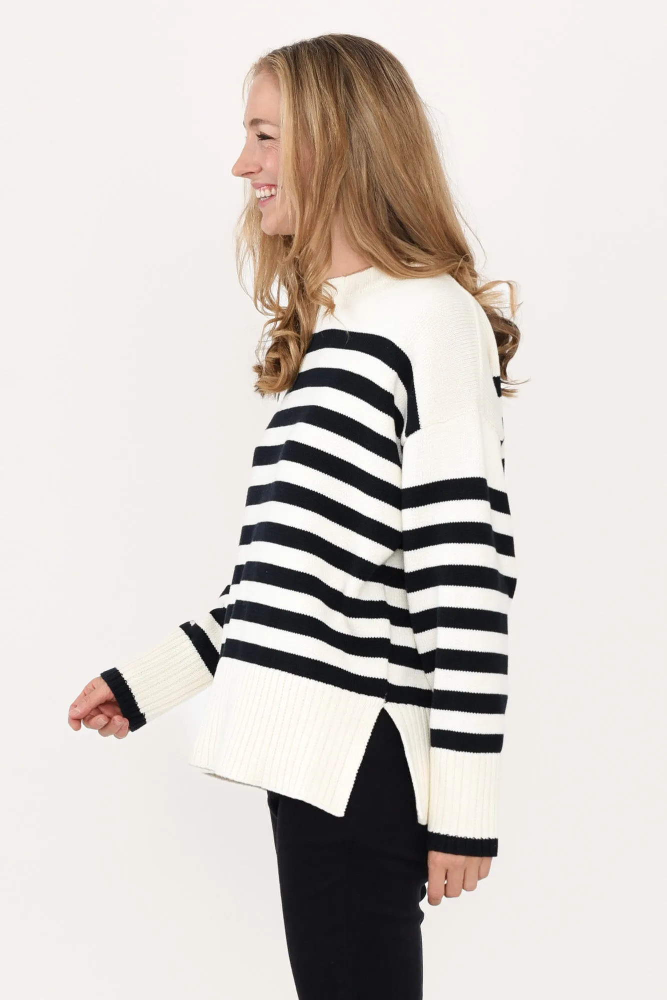 Emelia Cream Stripe Cotton Knit Jumper sold by Blue Bungalow product image thumbnail 3