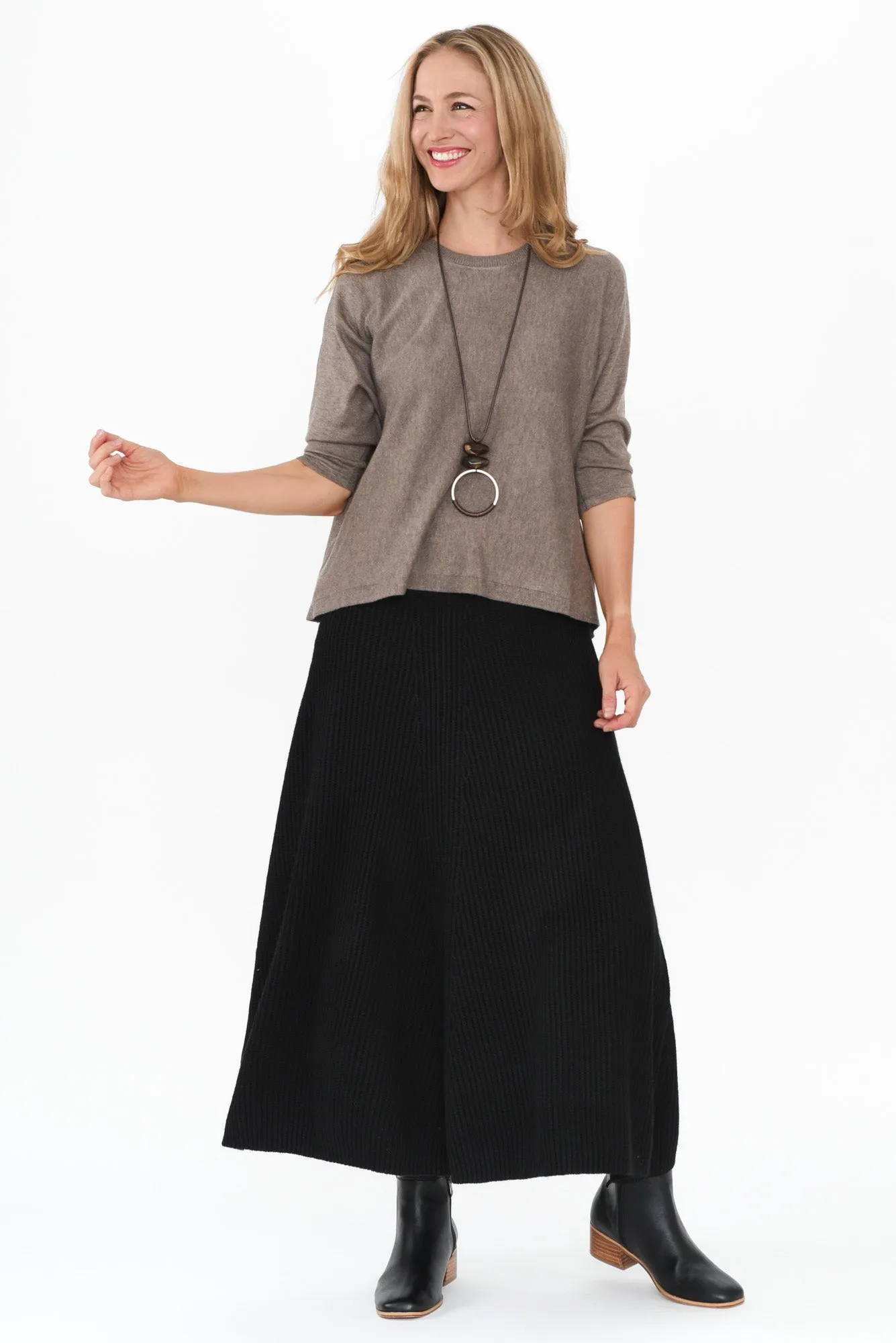 Saphira Mocha Knit Top sold by Blue Bungalow product image thumbnail 2