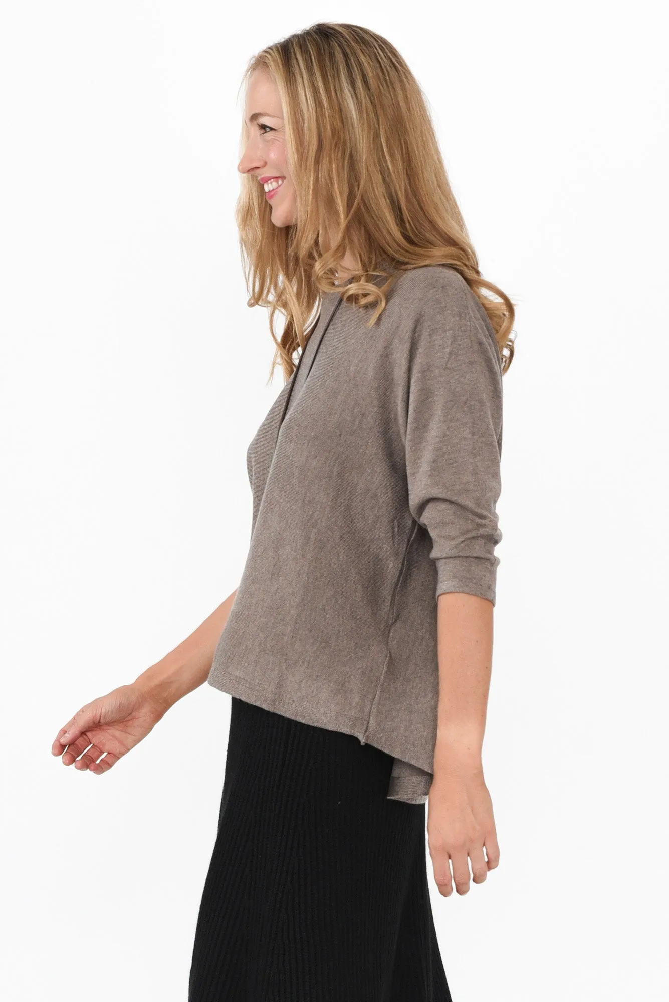 Saphira Mocha Knit Top sold by Blue Bungalow product image thumbnail 3