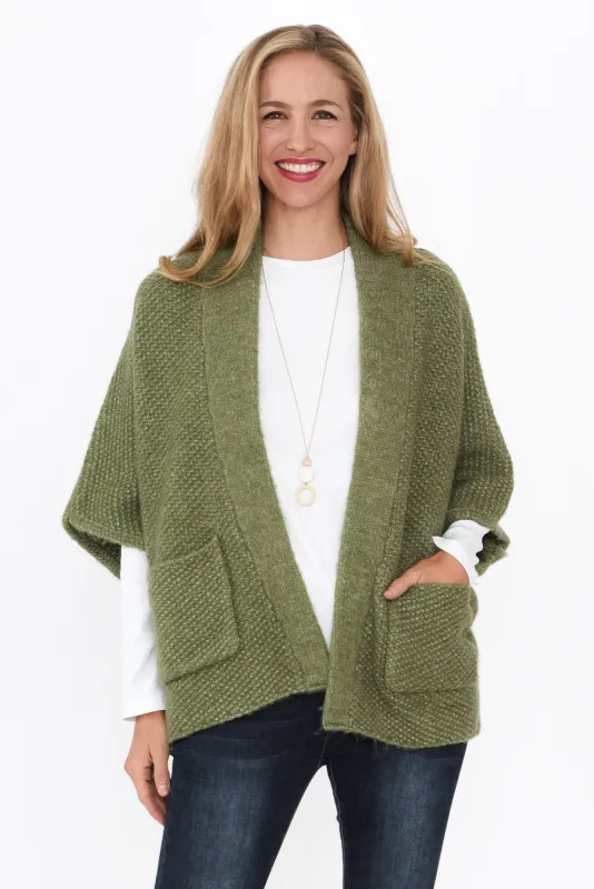 Freda Khaki Knit Cardigan sold by Blue Bungalow