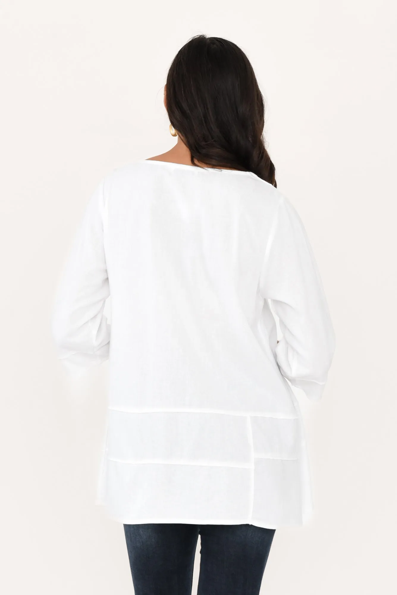 Linda White Linen Cotton Top sold by Blue Bungalow product image thumbnail 4