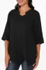Kilda Black Linen Cotton Top sold by Blue Bungalow