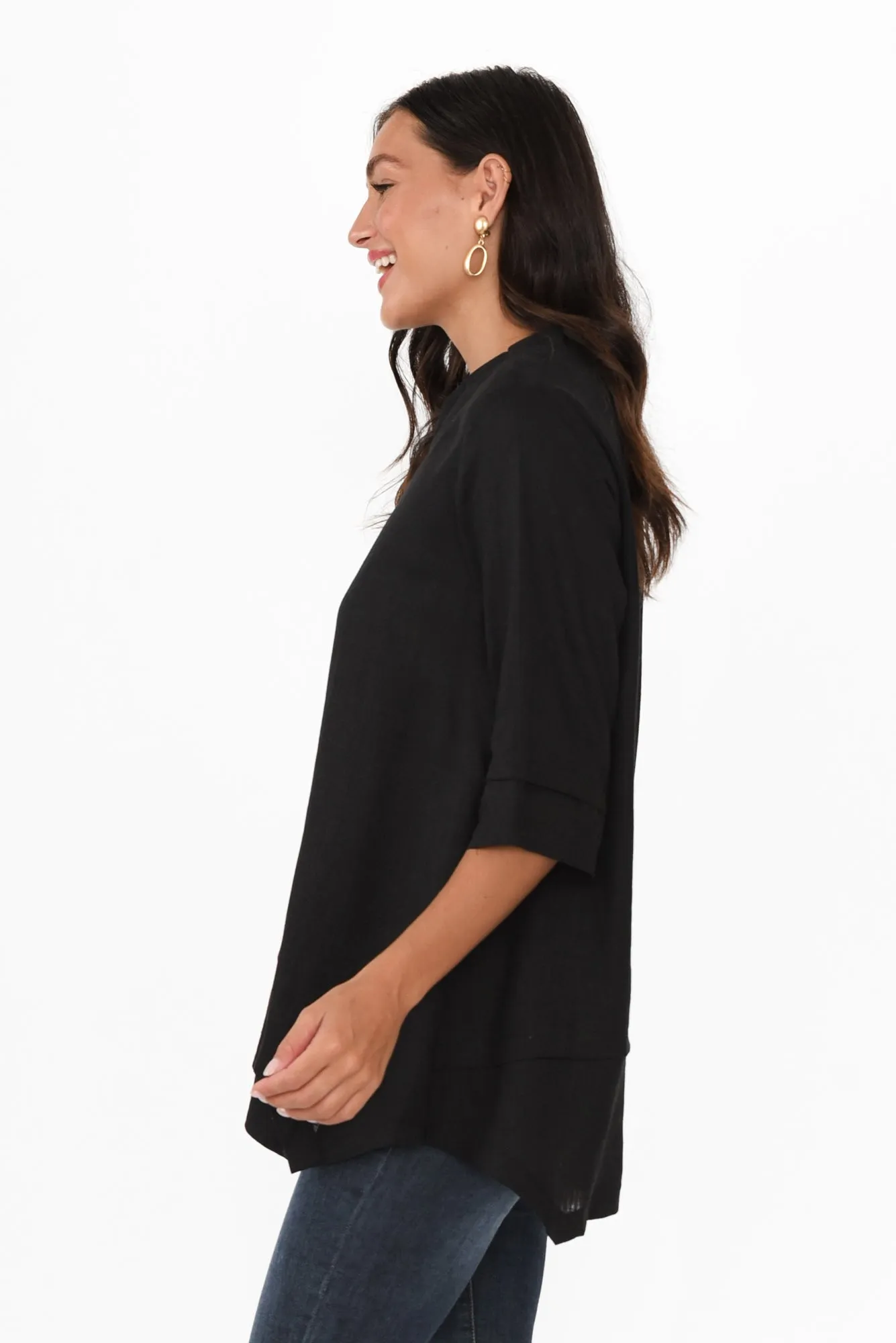 Kilda Black Linen Cotton Top sold by Blue Bungalow product image thumbnail 3