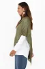 Carrie Olive Cashmere Bamboo Poncho sold by Blue Bungalow