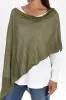 Carrie Olive Cashmere Bamboo Poncho sold by Blue Bungalow