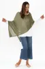 Carrie Olive Cashmere Bamboo Poncho sold by Blue Bungalow