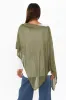 Carrie Olive Cashmere Bamboo Poncho sold by Blue Bungalow
