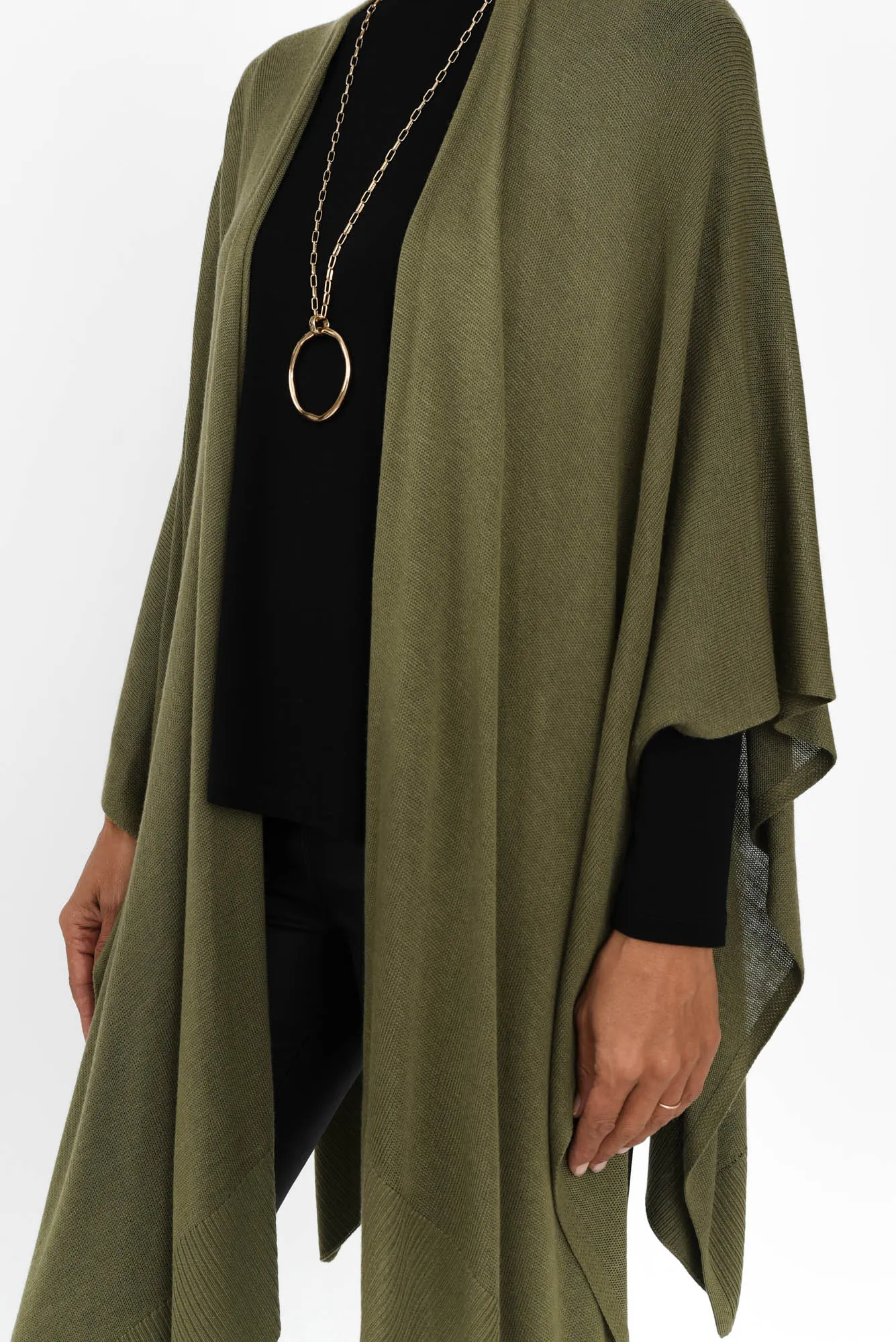 Olive Bamboo Cashmere Knit Wrap sold by Blue Bungalow product image thumbnail 5