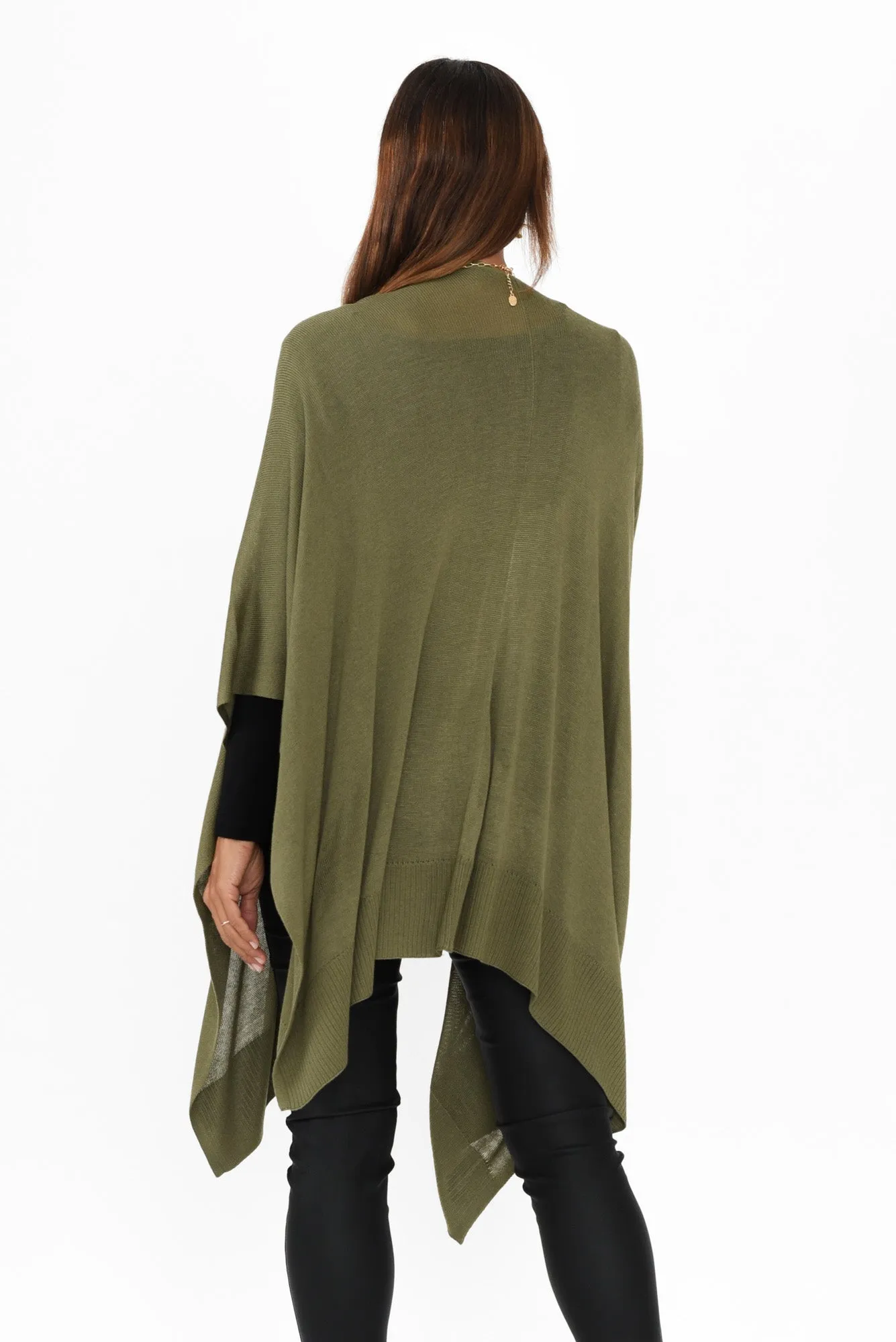 Olive Bamboo Cashmere Knit Wrap sold by Blue Bungalow product image thumbnail 4
