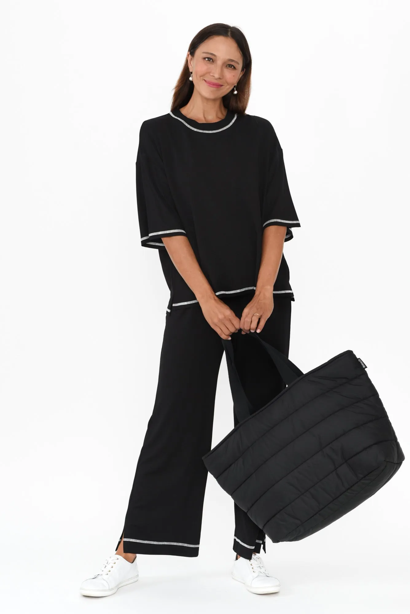 Spears Black Trim Bamboo Tee sold by Blue Bungalow product image thumbnail 2