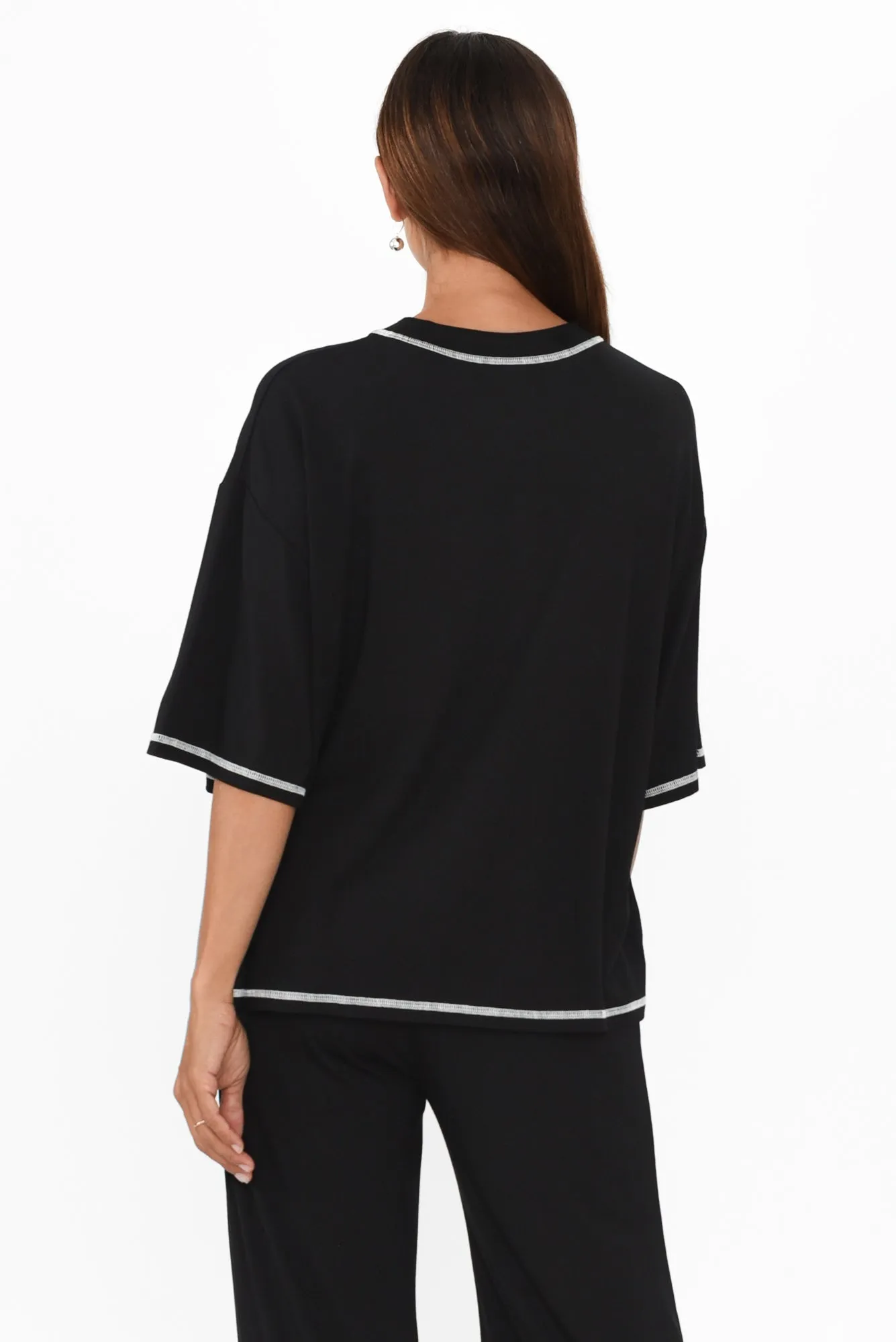 Spears Black Trim Bamboo Tee sold by Blue Bungalow product image thumbnail 4