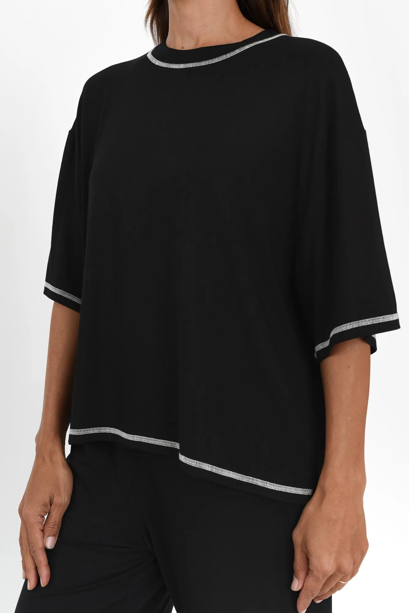 Spears Black Trim Bamboo Tee sold by Blue Bungalow product image thumbnail 5