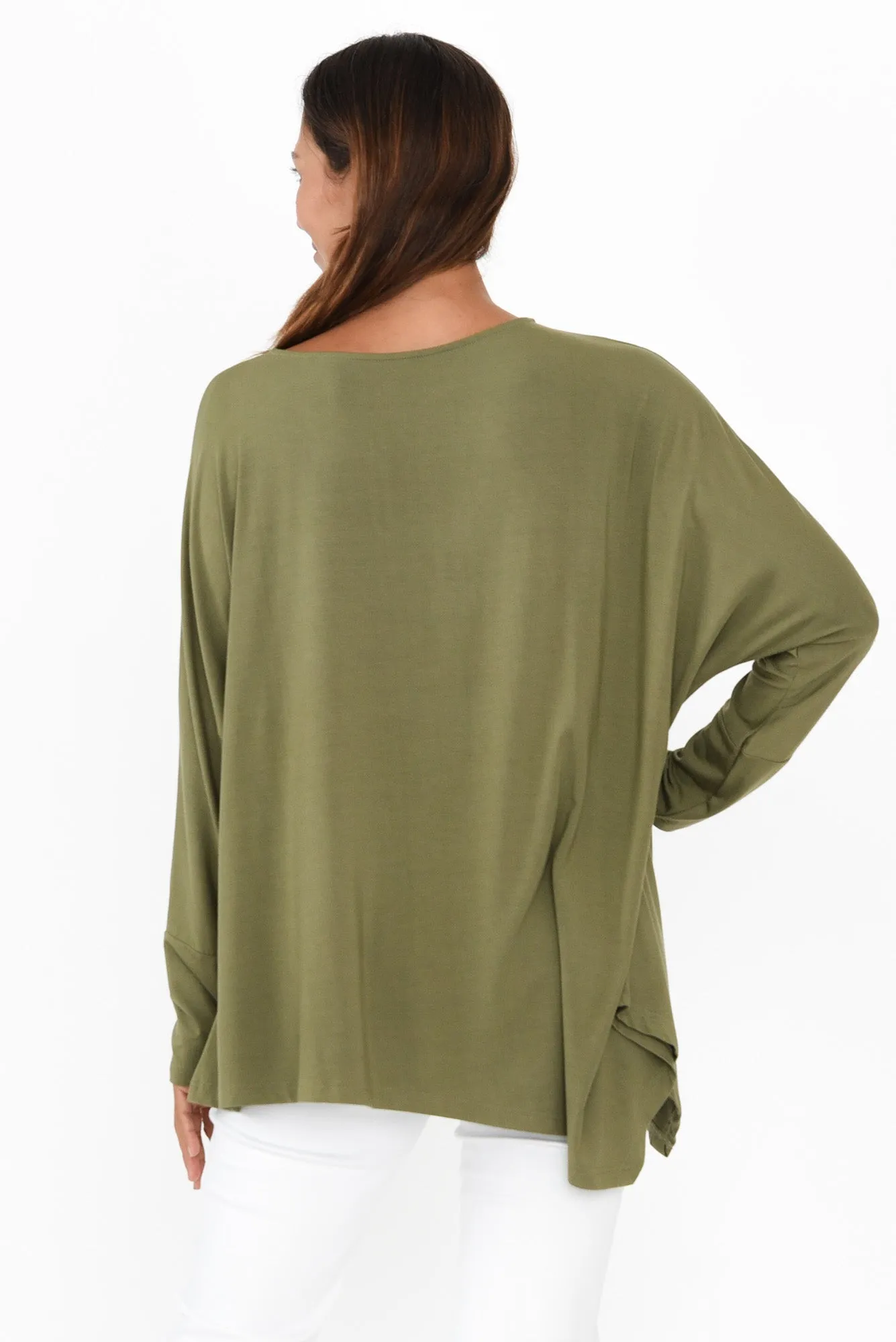 Susie Olive Asymmetrical Bamboo Top sold by Blue Bungalow product image thumbnail 4