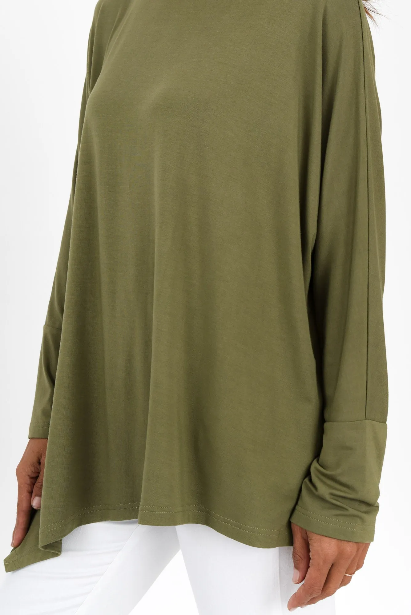 Susie Olive Asymmetrical Bamboo Top sold by Blue Bungalow product image thumbnail 5