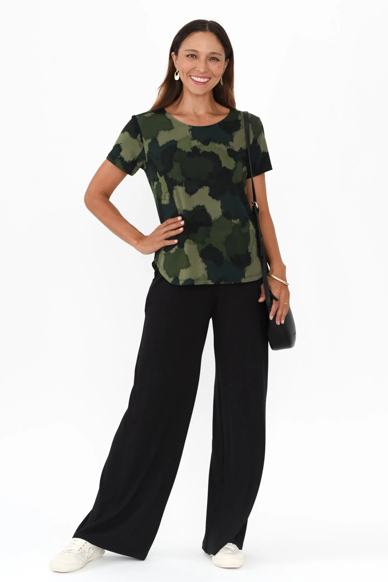 Janis Khaki Camouflage Bamboo Tee sold by Blue Bungalow product image thumbnail 2