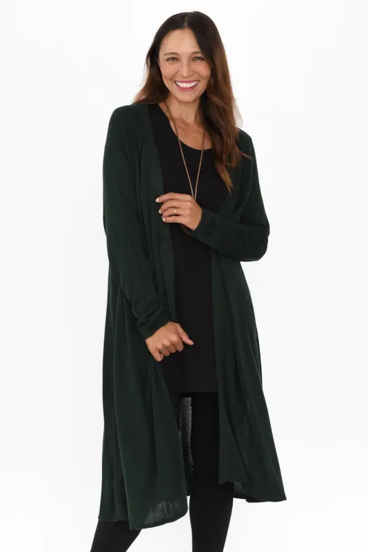 Quatro Dark Green Bamboo Cashmere Cardigan sold by Blue Bungalow