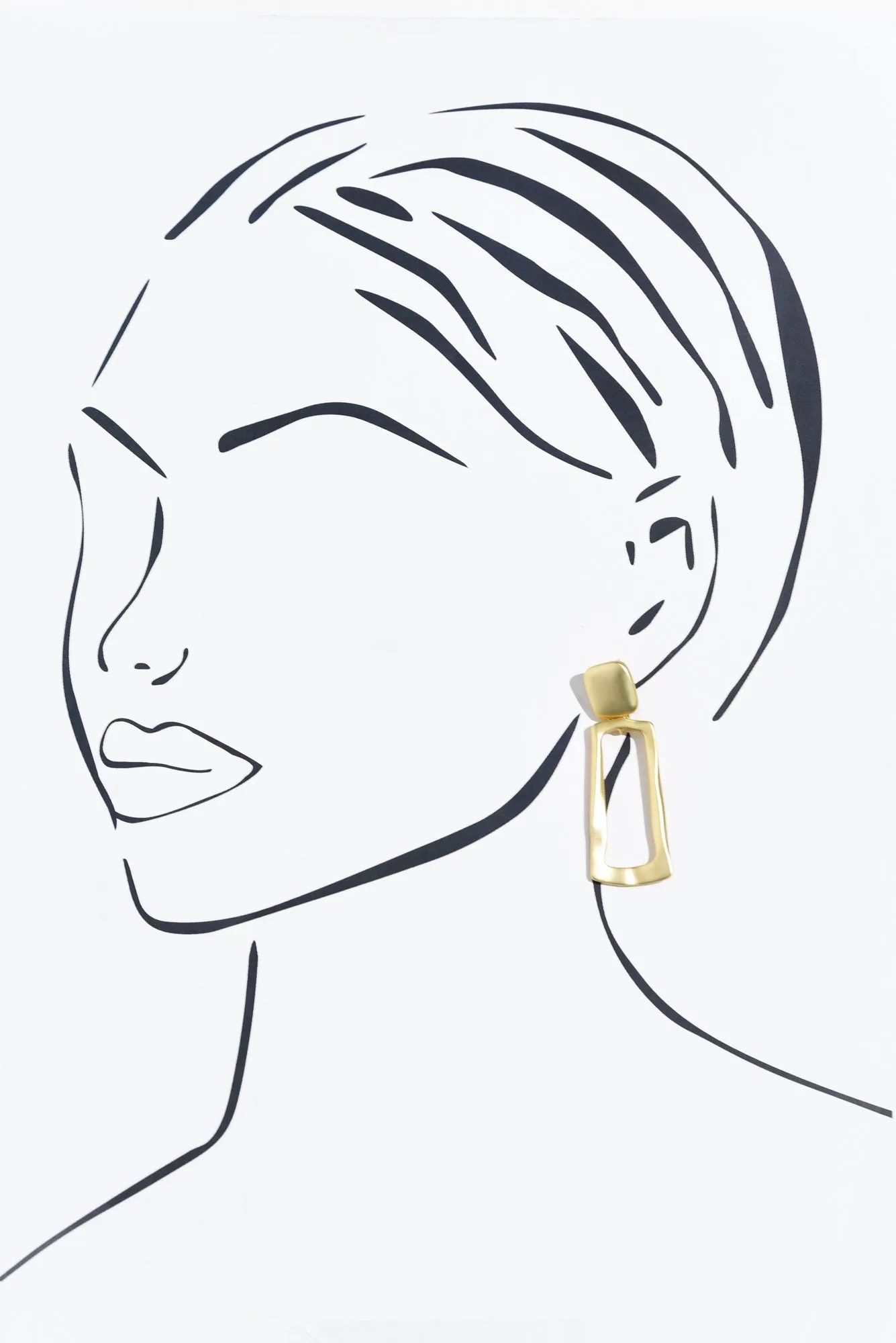 Kairi Gold Rectangle Drop Earrings sold by Blue Bungalow product image thumbnail 2