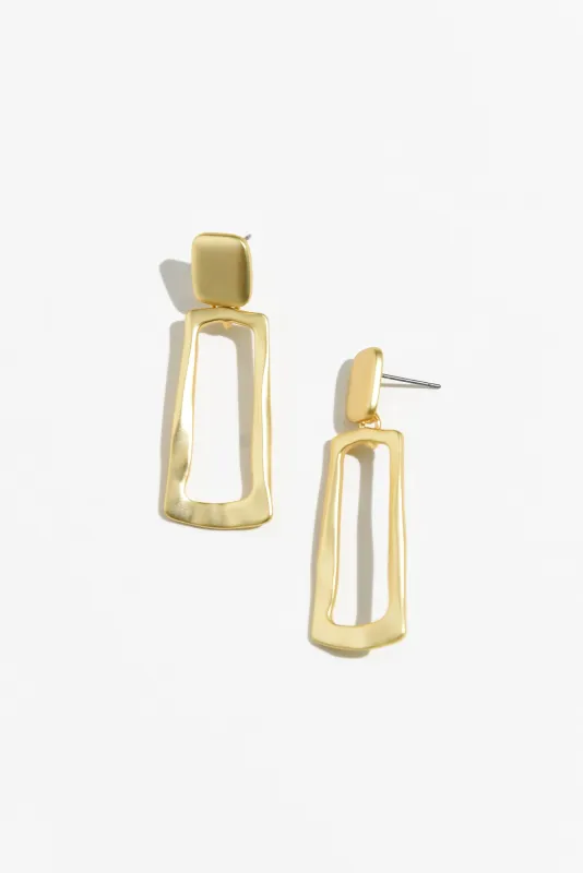 Kairi Gold Rectangle Drop Earrings sold by Blue Bungalow