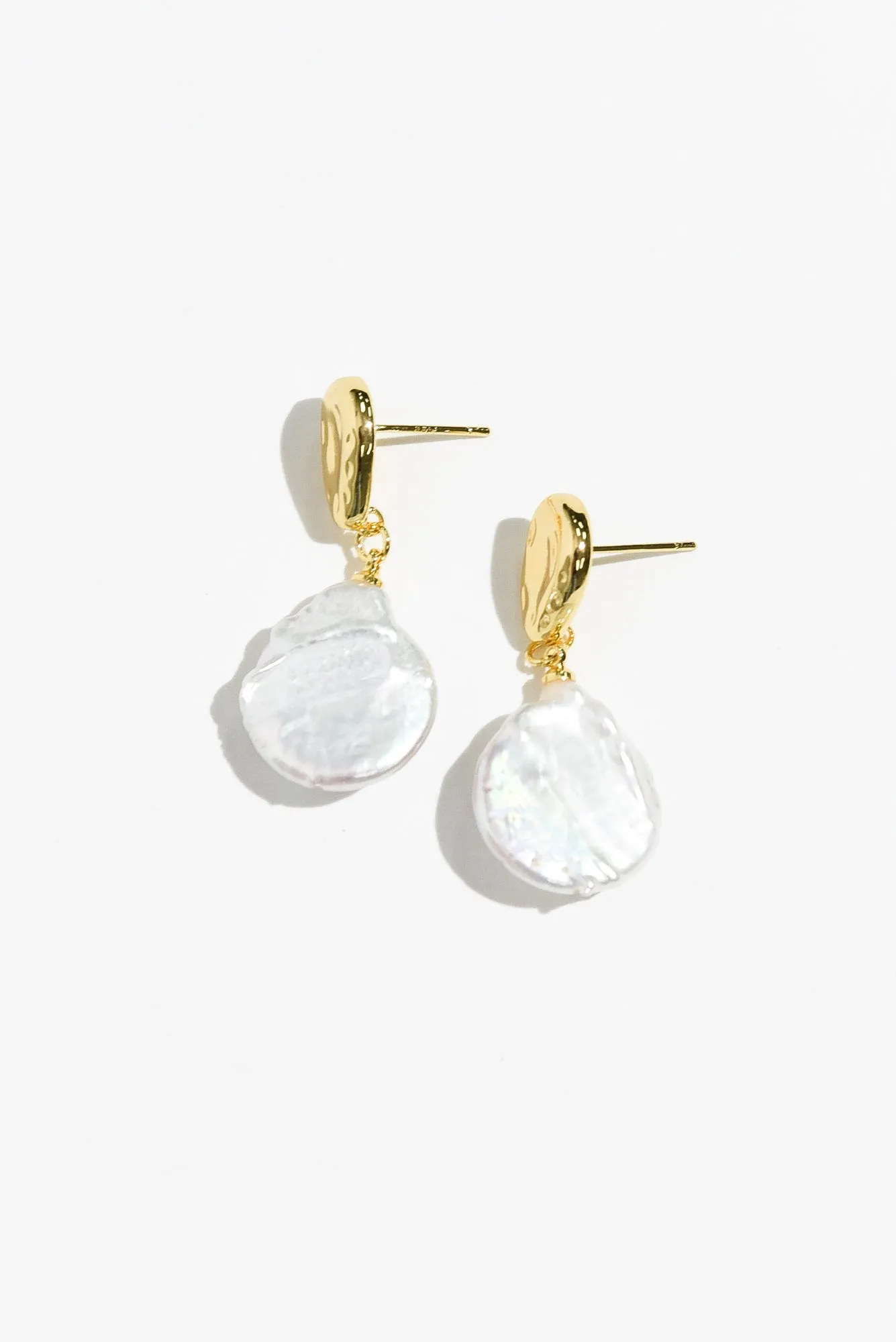 Mabel Gold Pearl Drop Earrings sold by Blue Bungalow
