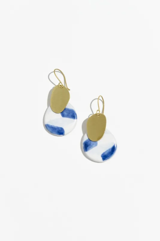 Mattea Blue Abstract Drop Earrings sold by Blue Bungalow
