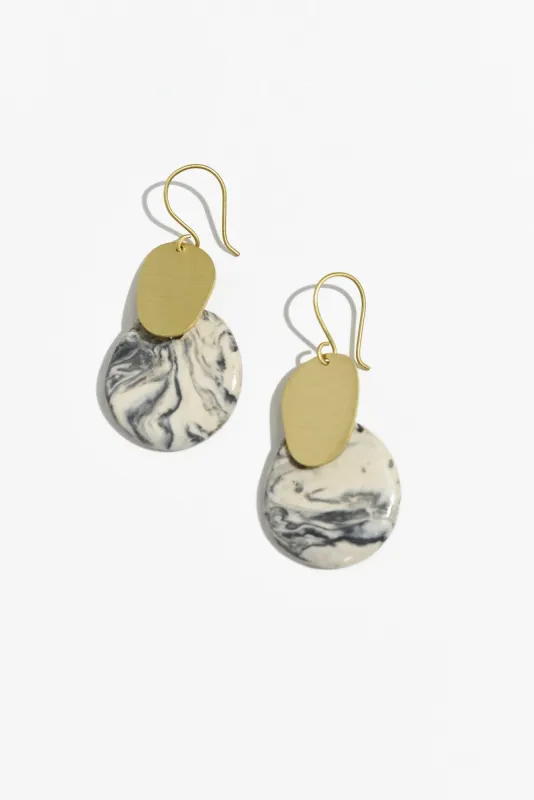 Mattea Grey Marble Drop Earrings sold by Blue Bungalow