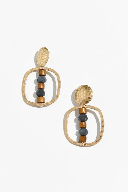 Mauna Gold Beaded Drop Earrings sold by Blue Bungalow