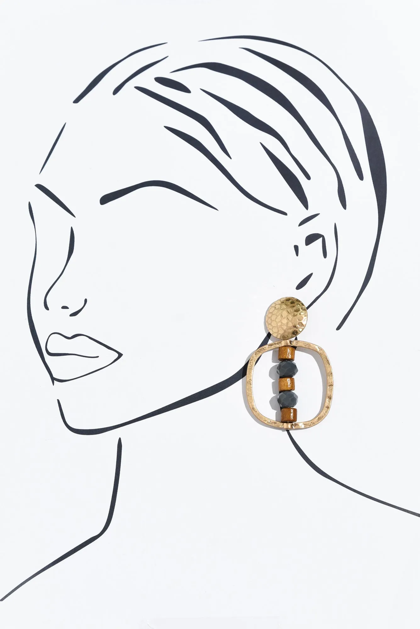 Mauna Gold Beaded Drop Earrings sold by Blue Bungalow product image thumbnail 2