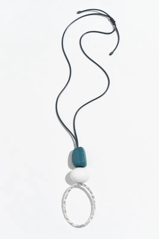 Delphia Blue Oval Pendant Necklace sold by Blue Bungalow