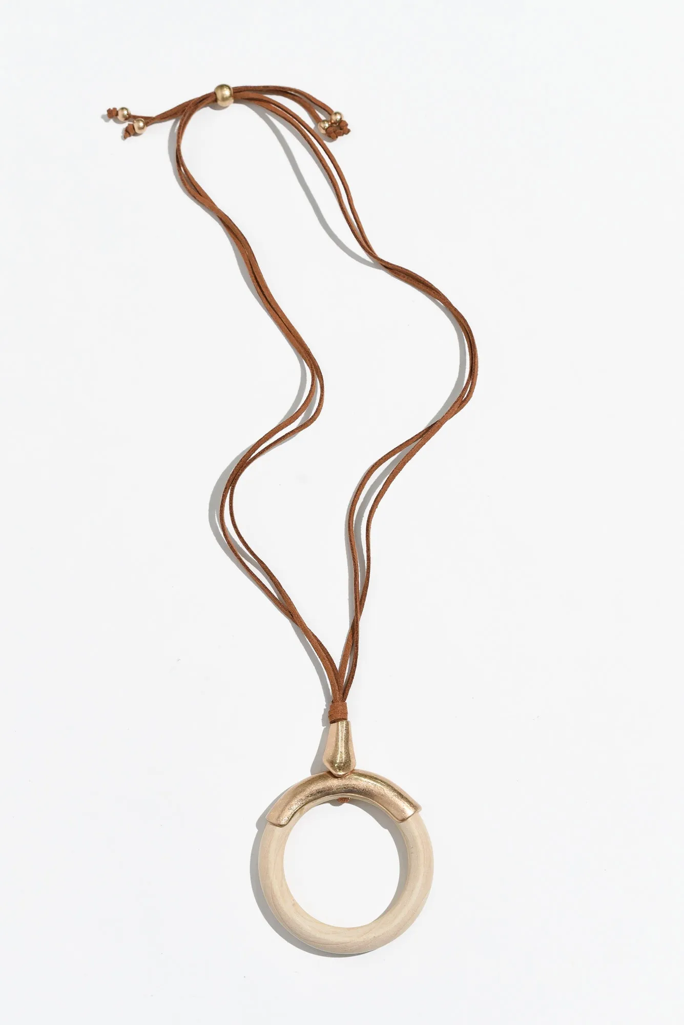 Tess Natural Wood Pendant Necklace sold by Blue Bungalow