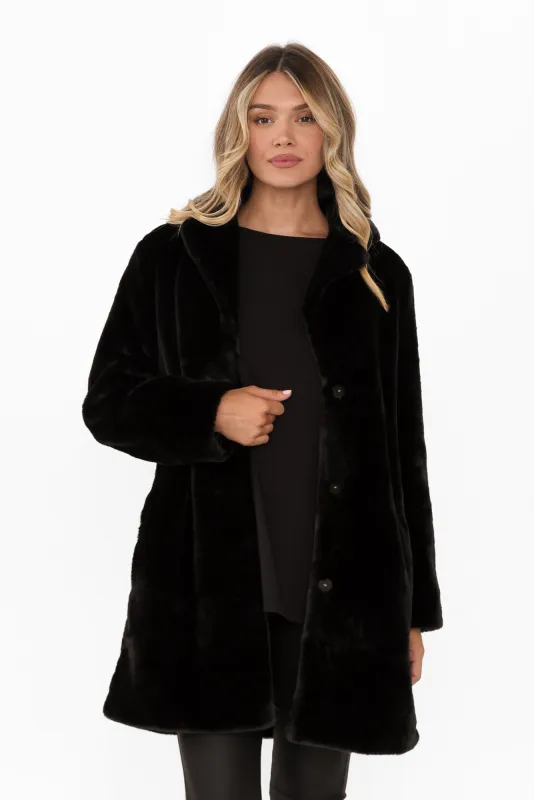 Jungle Black Faux Fur Jacket sold by Blue Bungalow