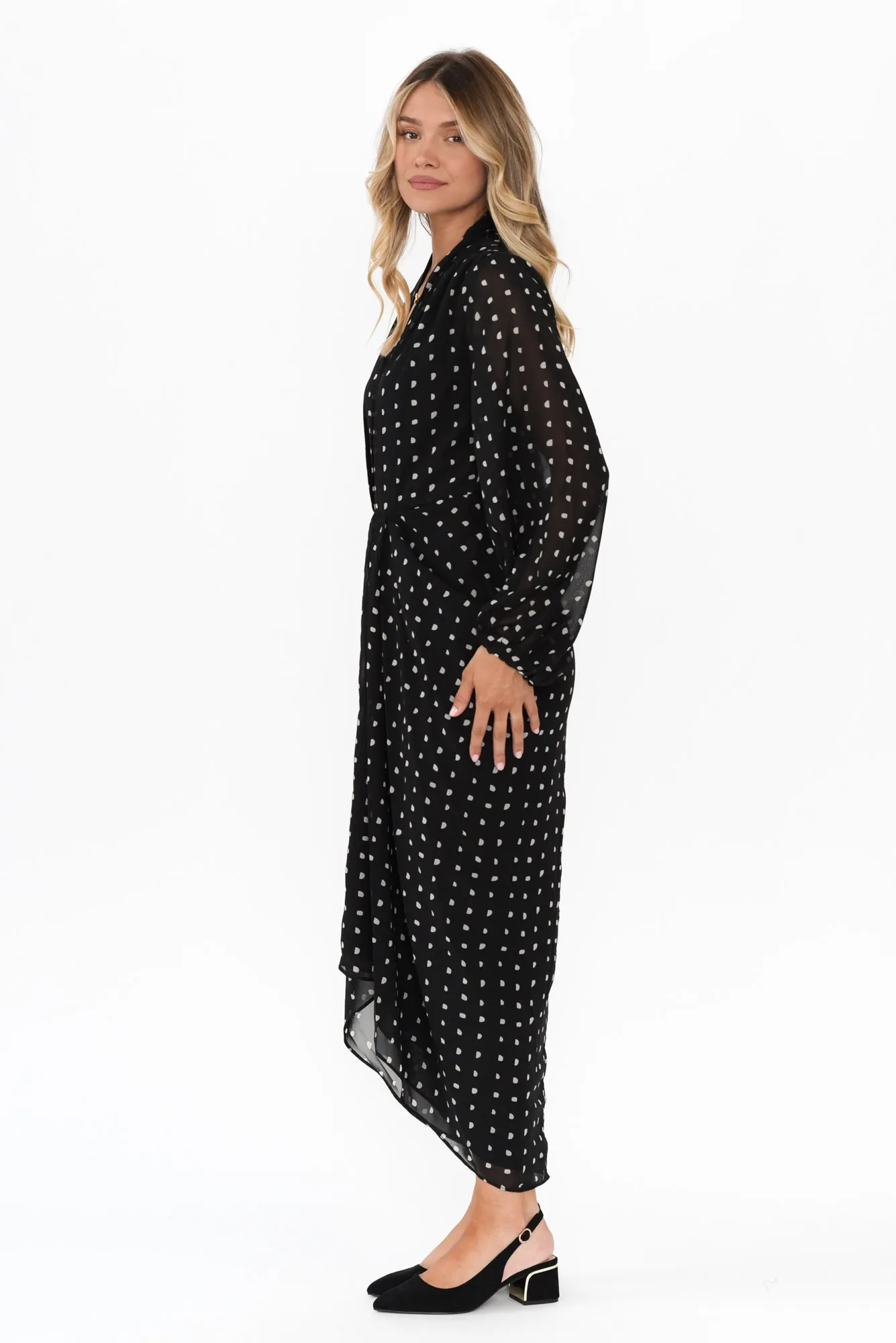 Mona Black Spot Dress sold by Blue Bungalow product image thumbnail 3