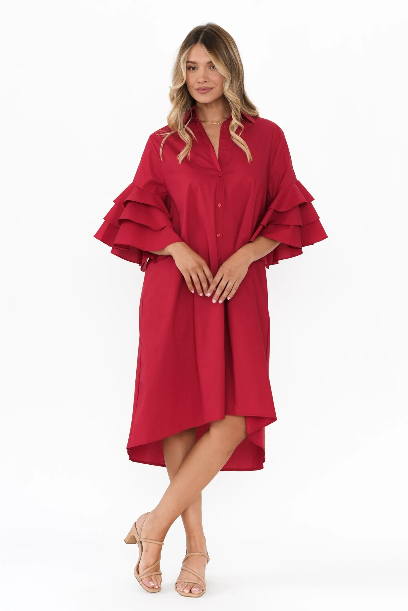 Maestro Cherry Cotton Tie Dress sold by Blue Bungalow product image thumbnail 2