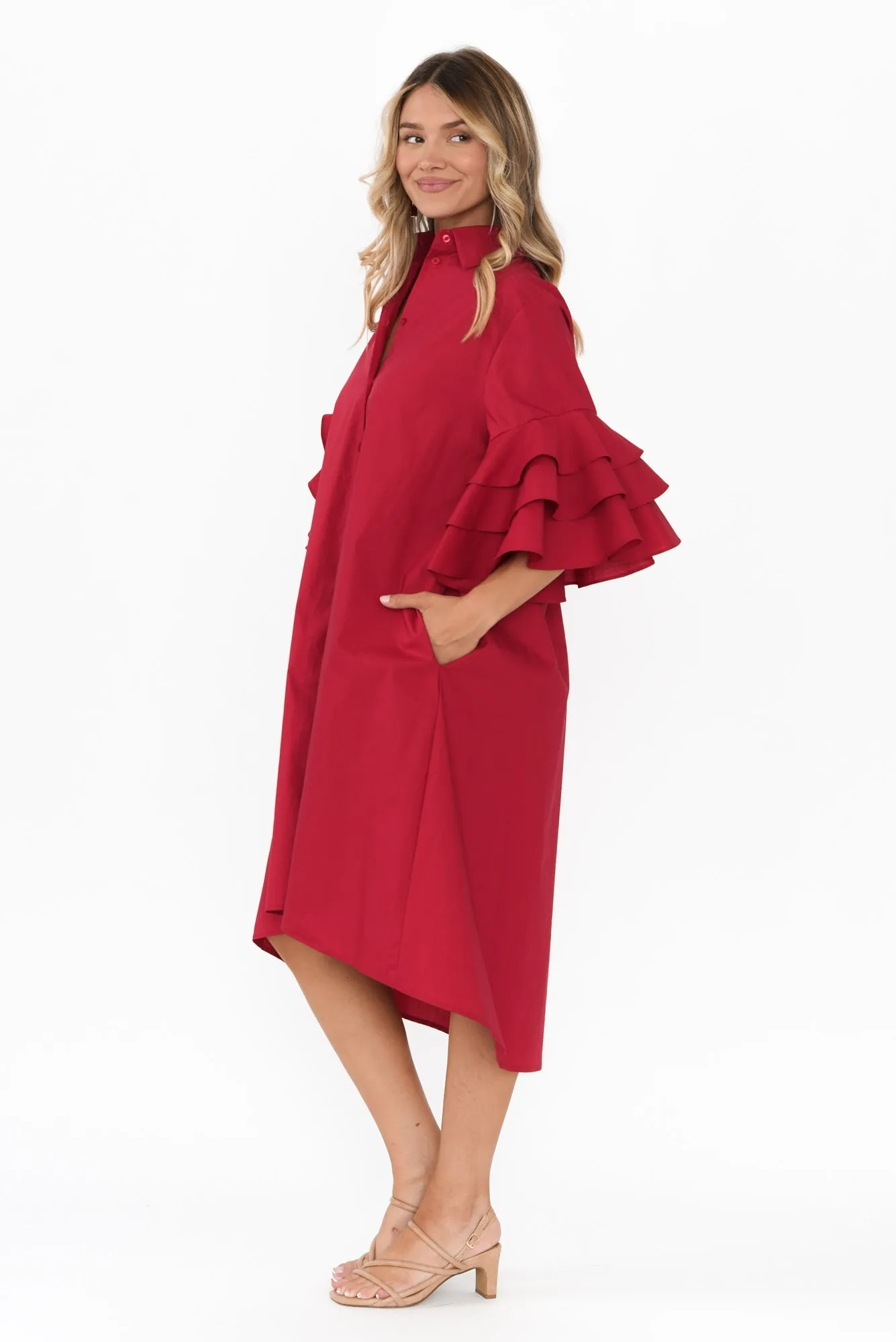 Maestro Cherry Cotton Tie Dress sold by Blue Bungalow product image thumbnail 3