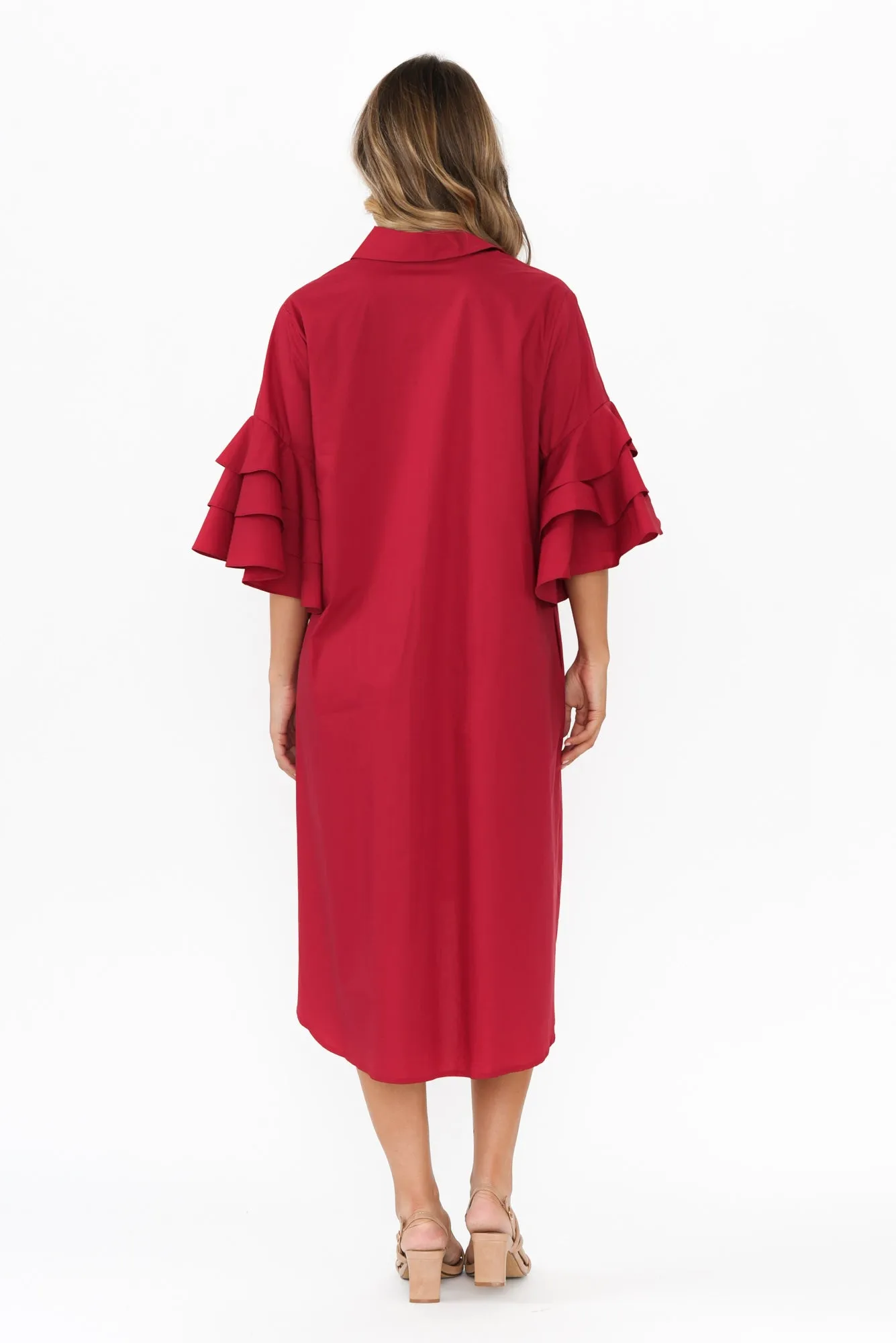 Maestro Cherry Cotton Tie Dress sold by Blue Bungalow product image thumbnail 5