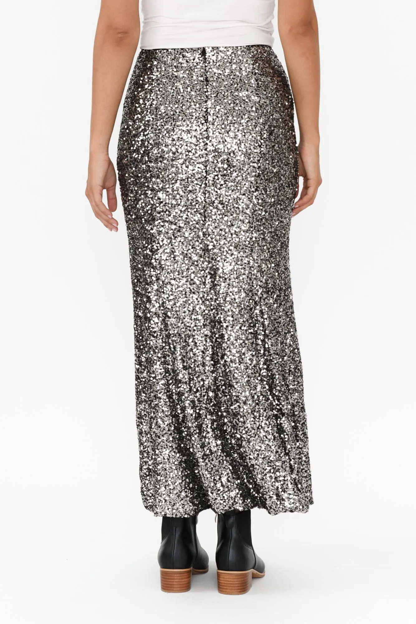 Ritz Silver Sequin Skirt sold by Blue Bungalow product image thumbnail 4
