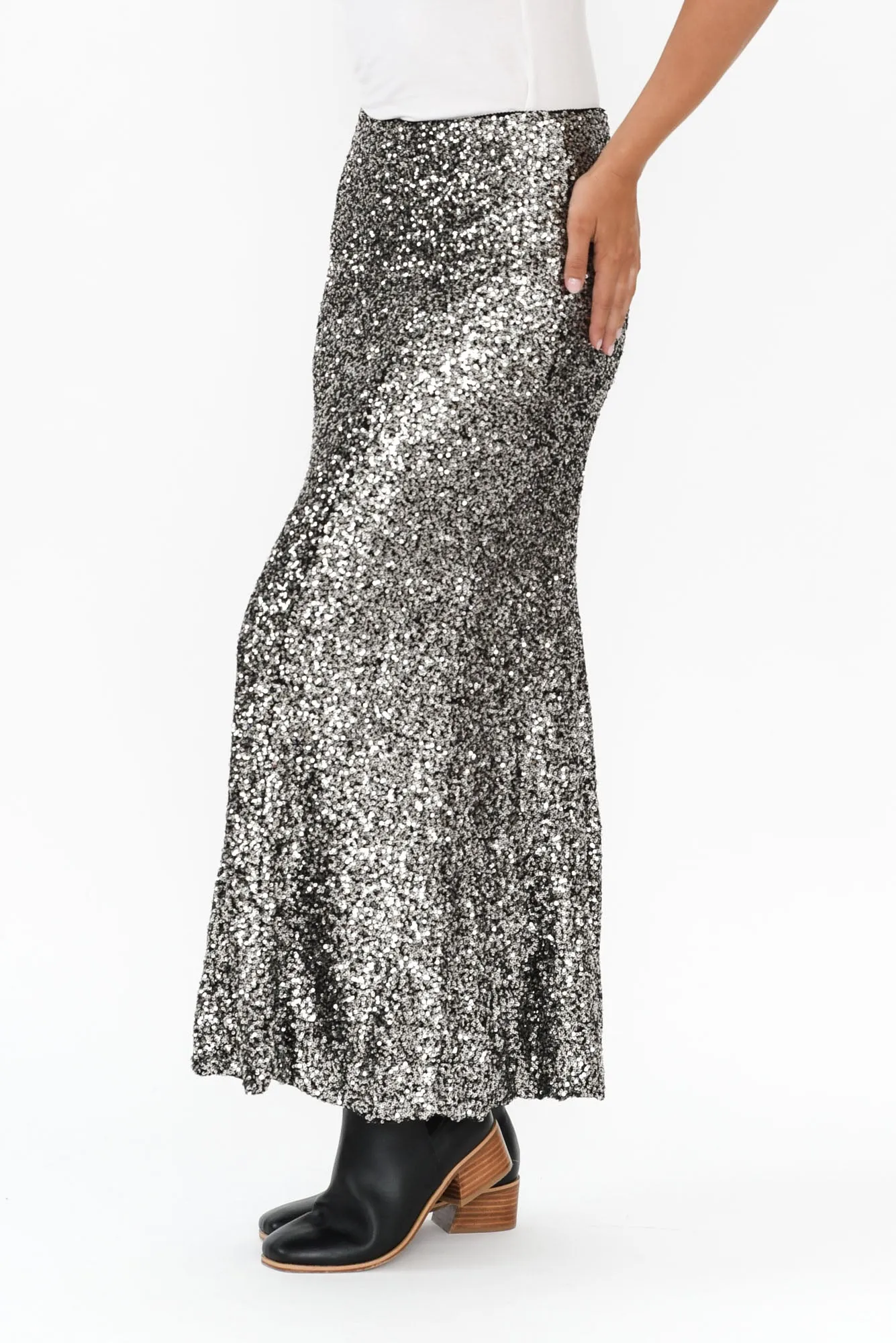 Ritz Silver Sequin Skirt sold by Blue Bungalow product image thumbnail 3