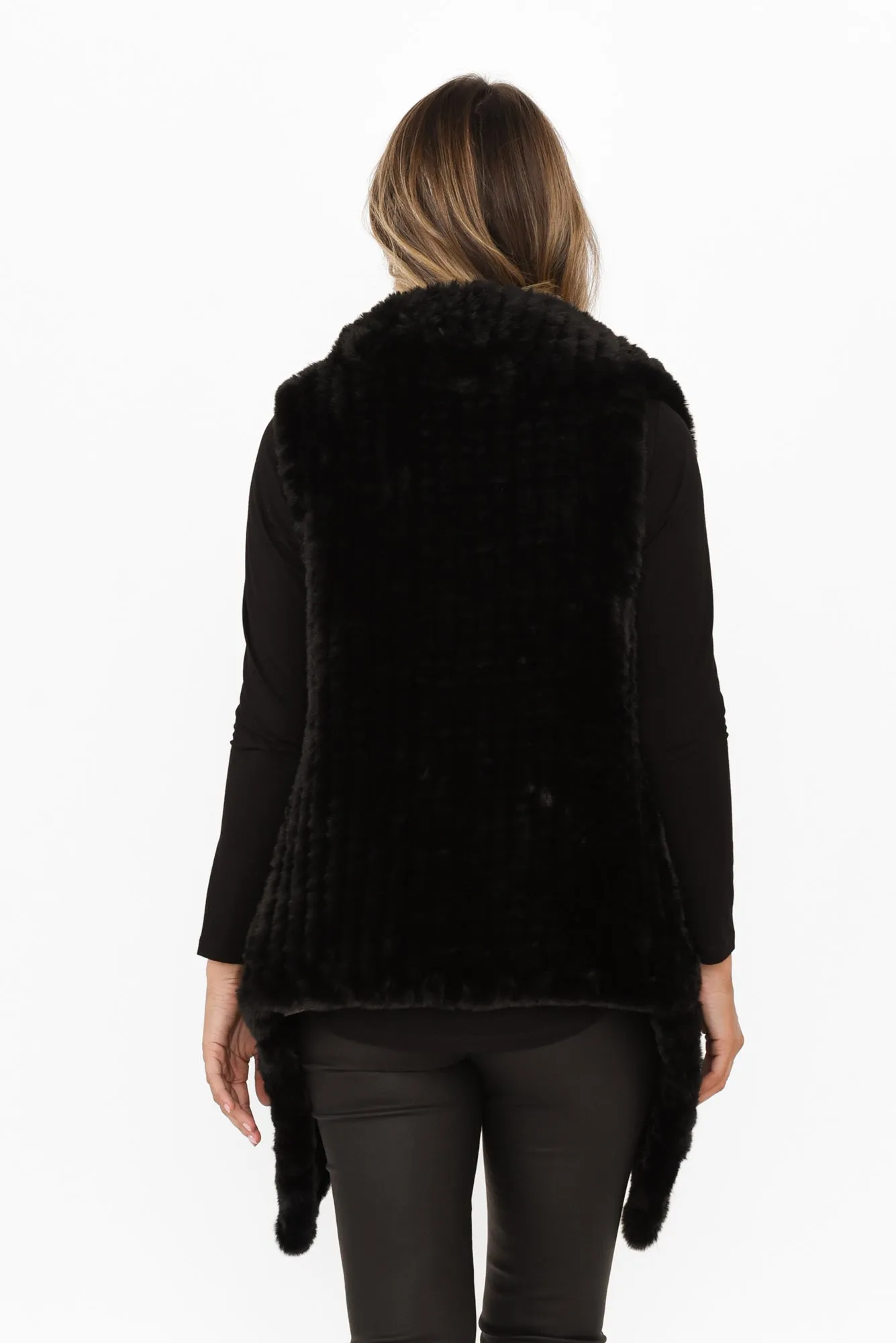 Haywood Black Faux Fur Vest sold by Blue Bungalow product image thumbnail 4