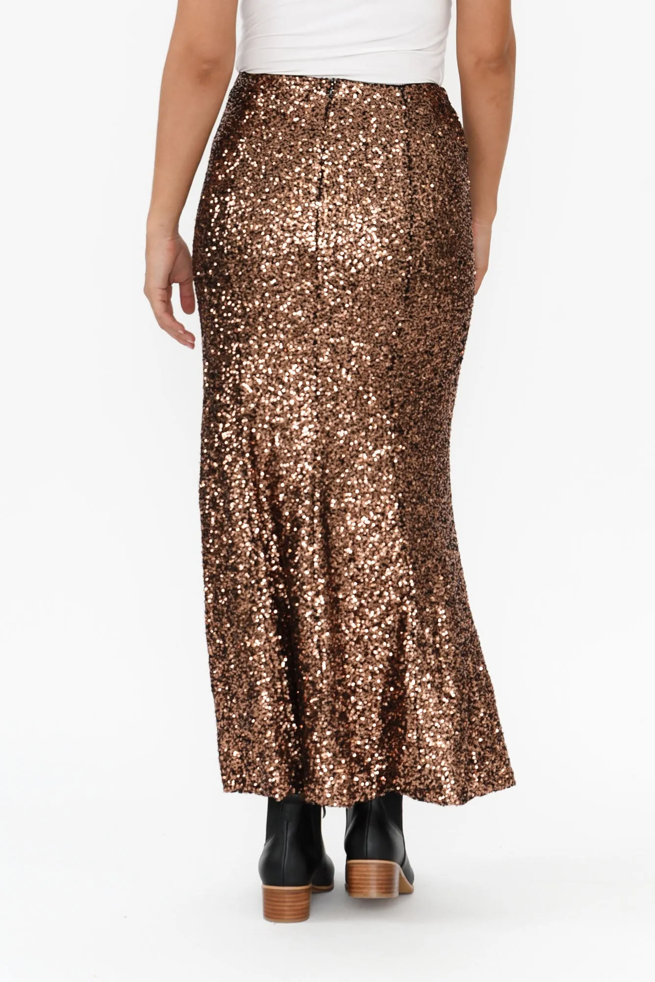 Ritz Bronze Sequin Skirt sold by Blue Bungalow product image thumbnail 4
