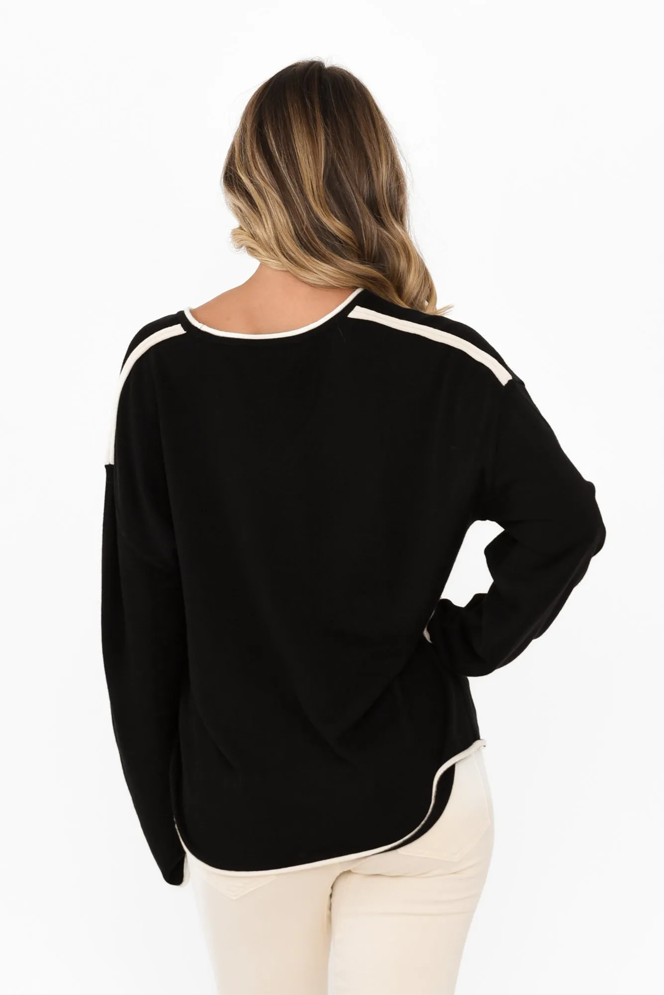 Beau Black Trim Cotton Blend Jumper sold by Blue Bungalow product image thumbnail 4