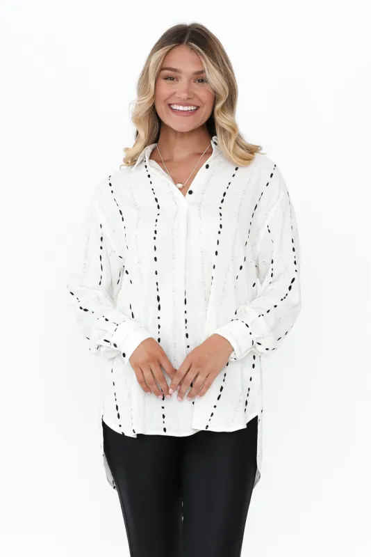 Weaver White Dash Collared Shirt sold by Blue Bungalow