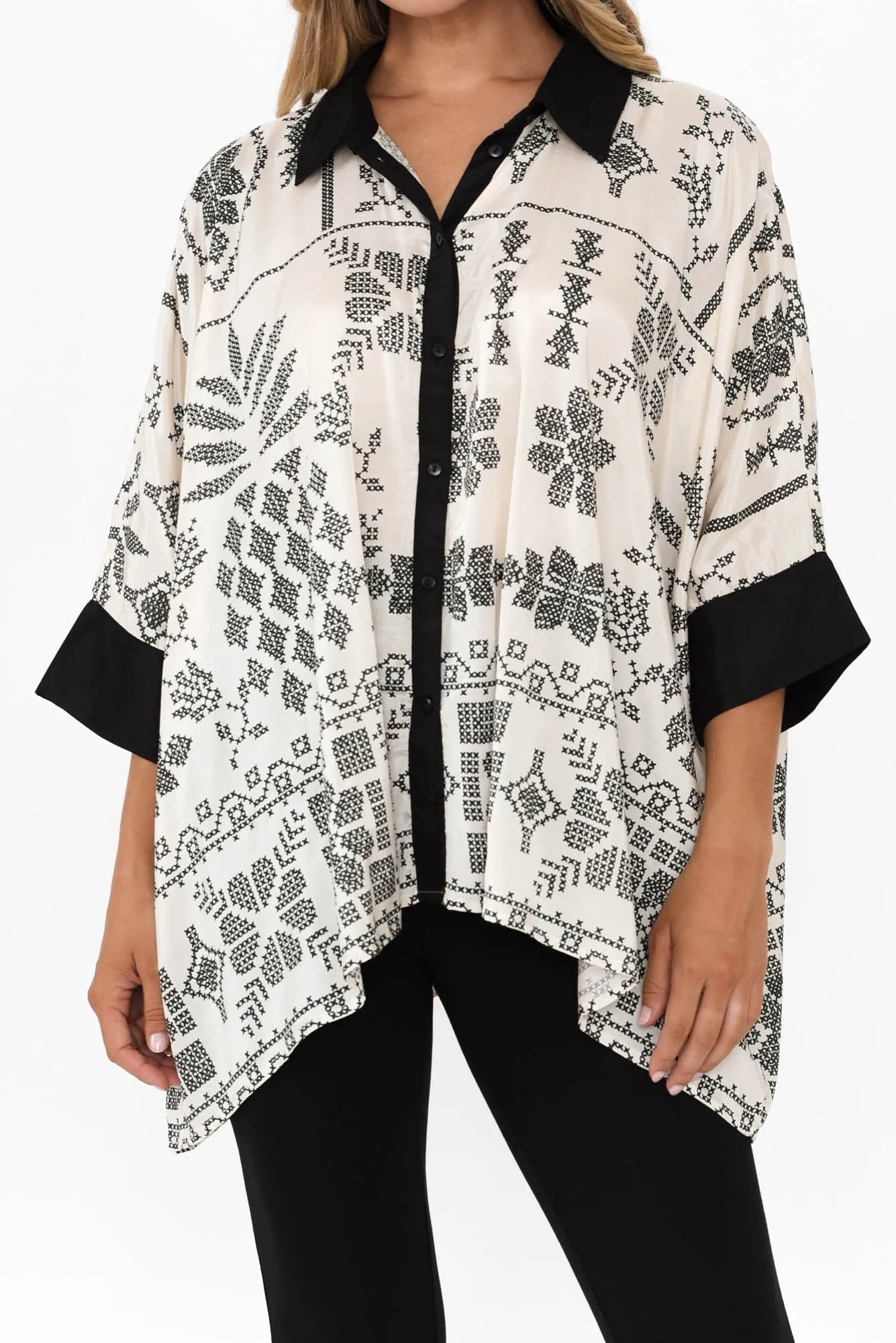 Rio Natural Abstract Collared Shirt sold by Blue Bungalow product image thumbnail 5