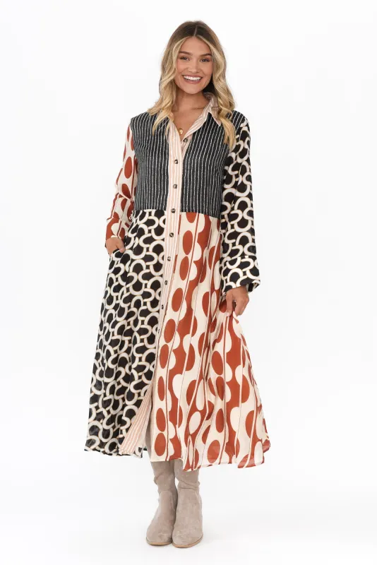 Lucie Blush Geo Collared Dress sold by Blue Bungalow