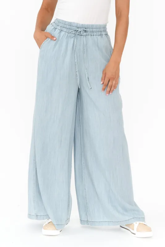 Freedom Light Blue Denim Wide Leg Pants sold by Blue Bungalow