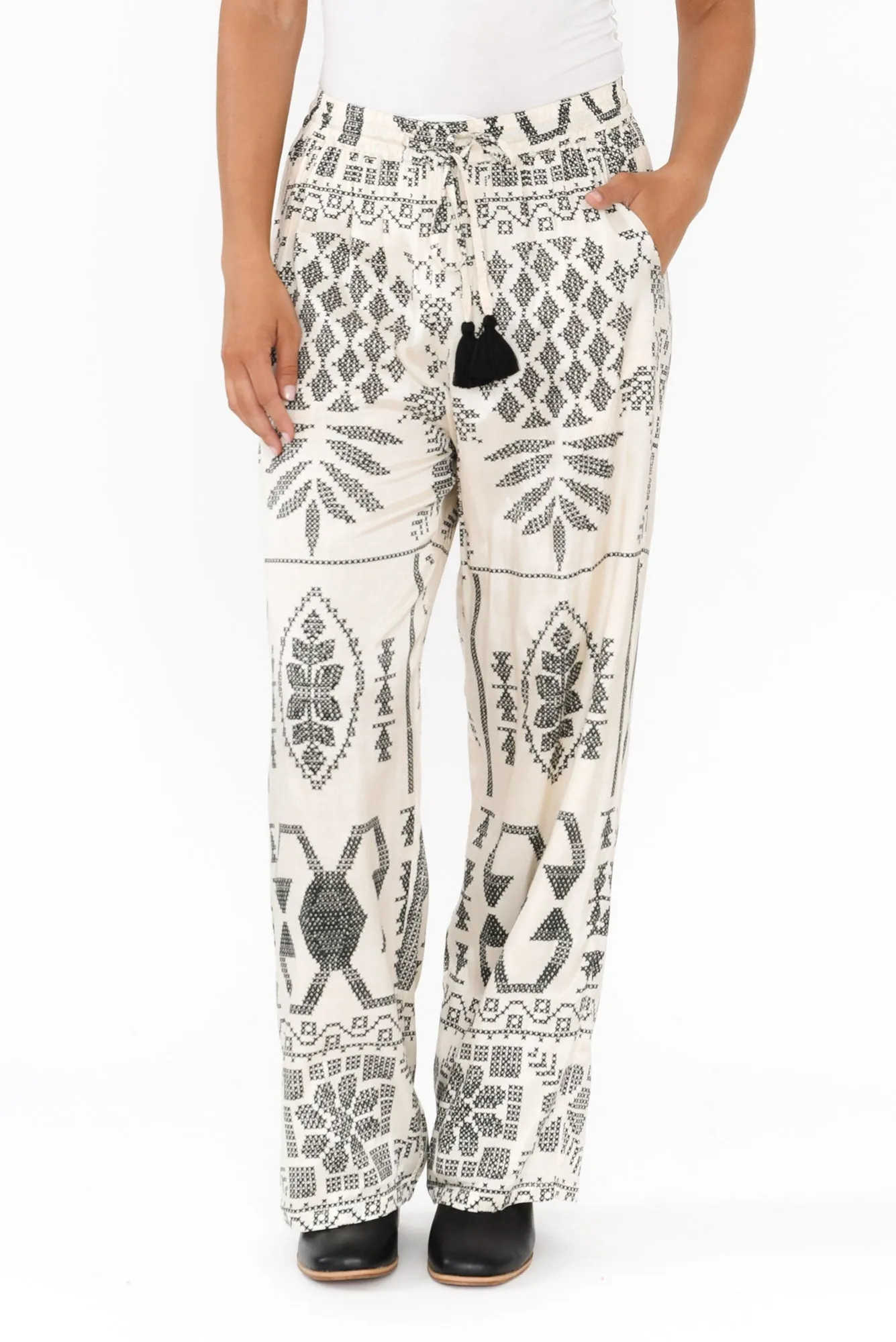 Rio Natural Abstract Tie Pants sold by Blue Bungalow