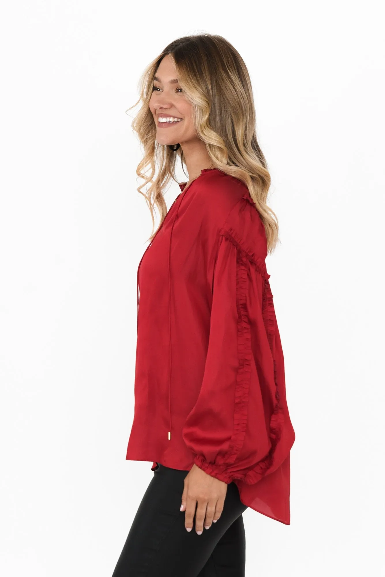 Ritz Cherry V Neck Blouse sold by Blue Bungalow product image thumbnail 3