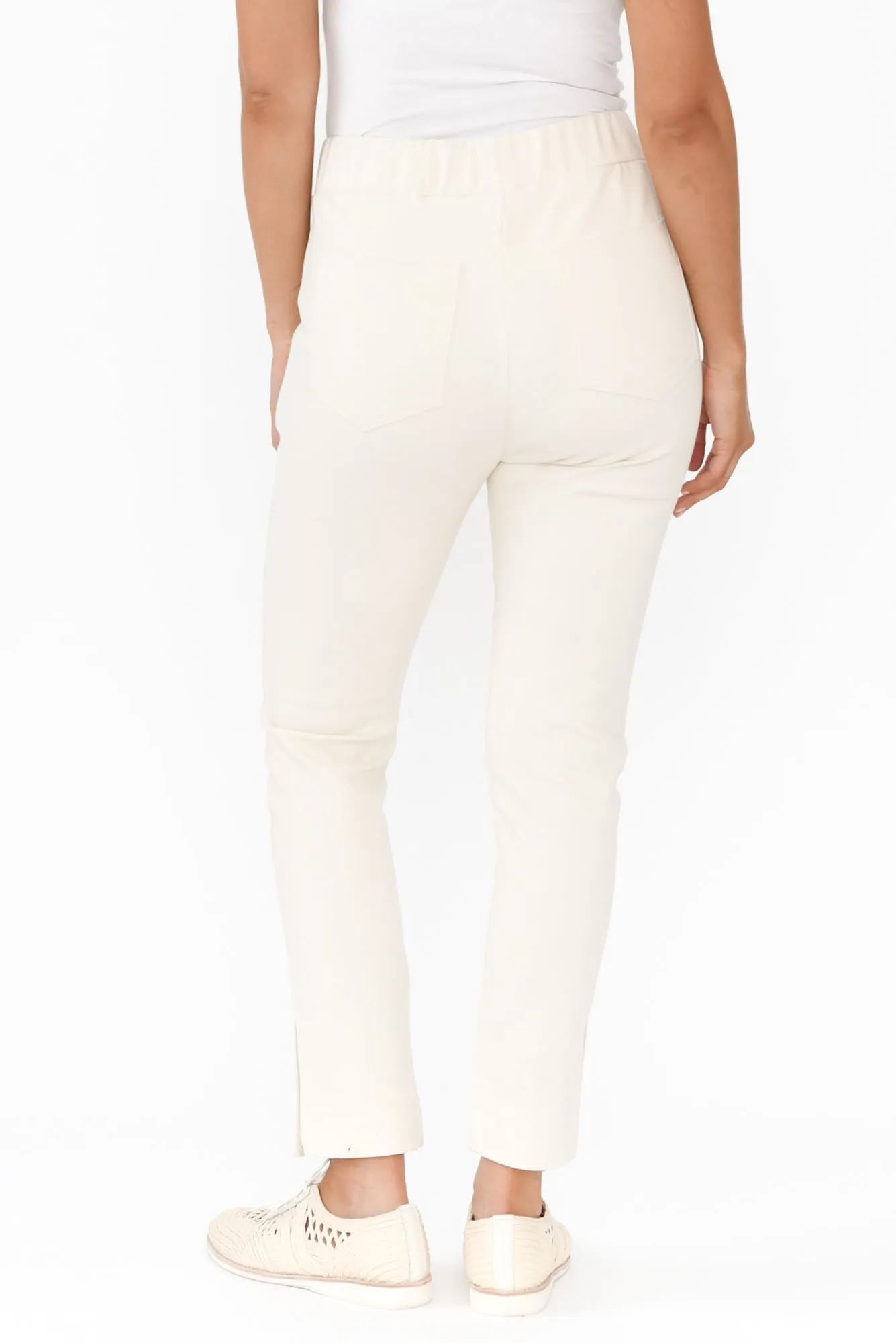 Eclipse Cream Cotton Stretch Pants sold by Blue Bungalow product image thumbnail 4